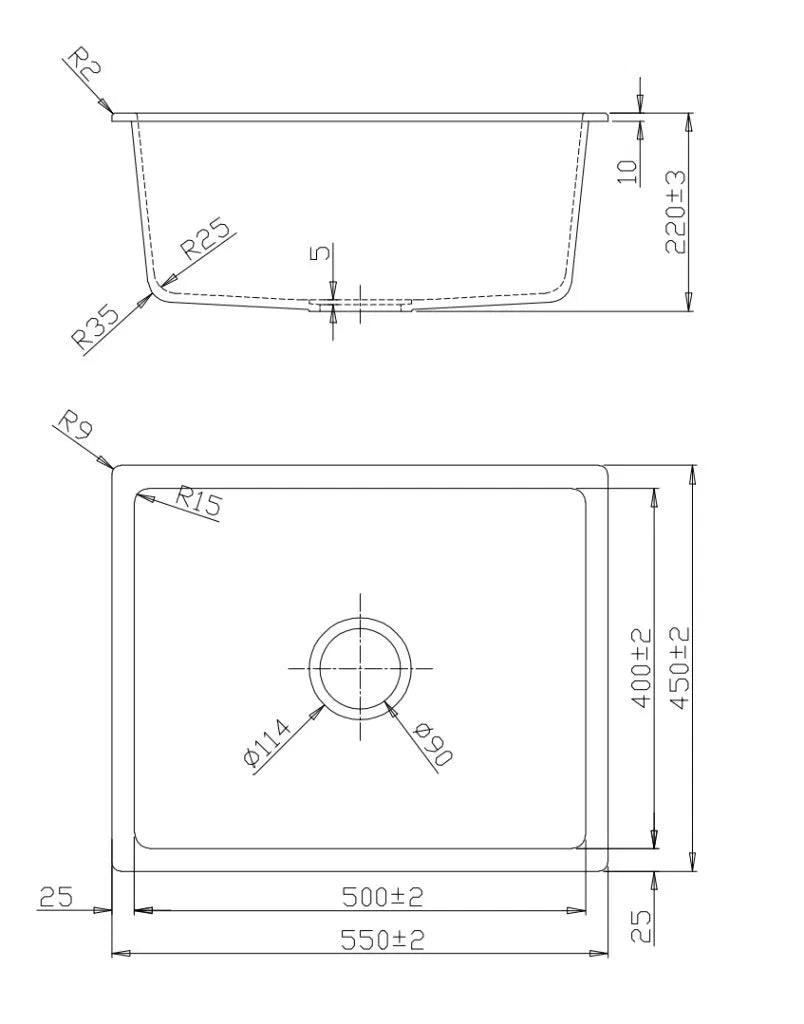 Fomos Sink β 550 x 450mm
