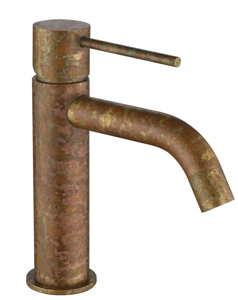 LVB Mica Basin Mixer – Curved Spout - Living Brass
