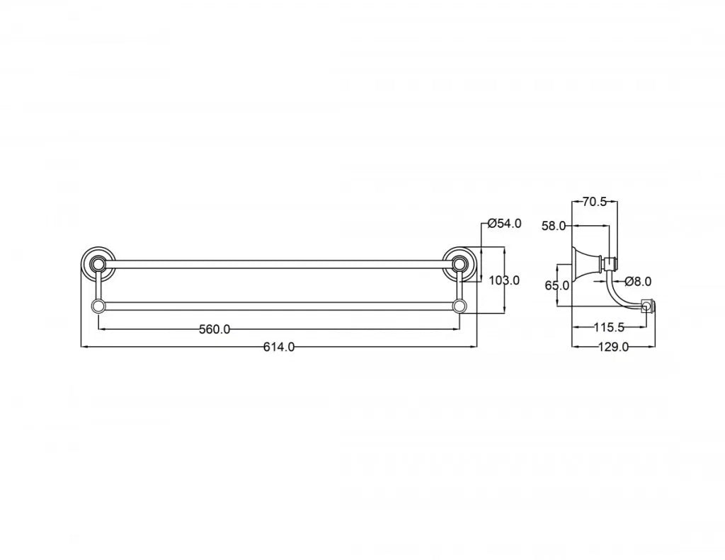 Clasico Double Towel Rail