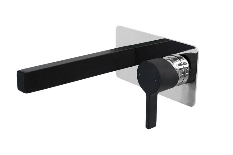Martini Wall Basin Set Matte Black & Chrome