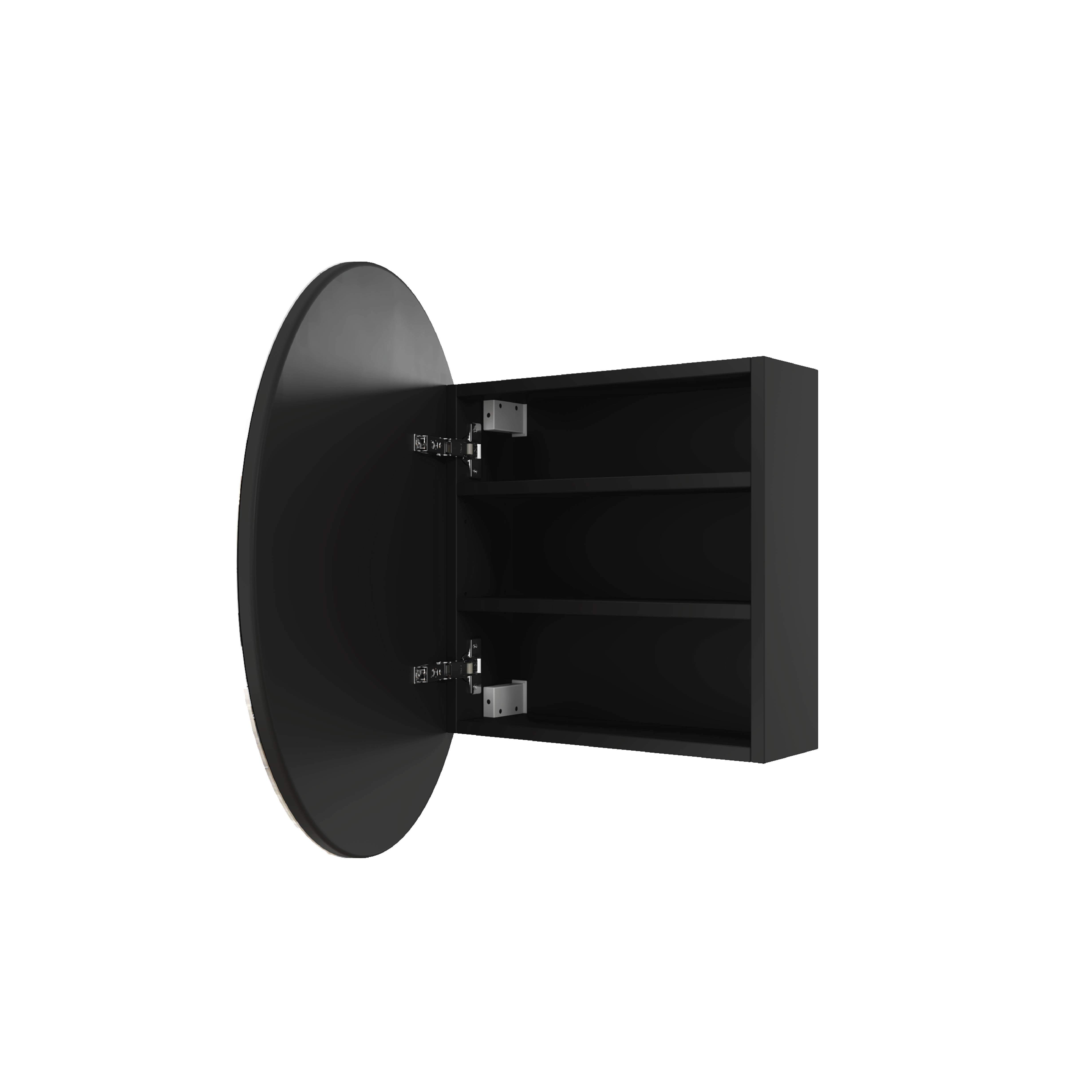 CR6060B Round Black Mirror Cabinet