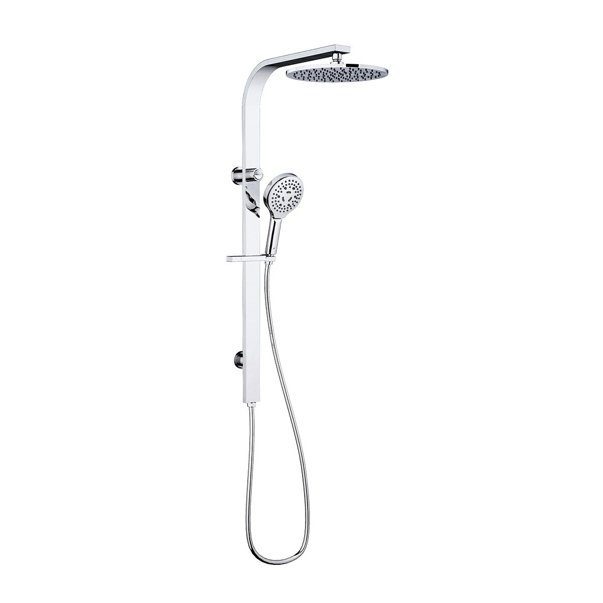 Dual Shower Rails with Push Button - Round