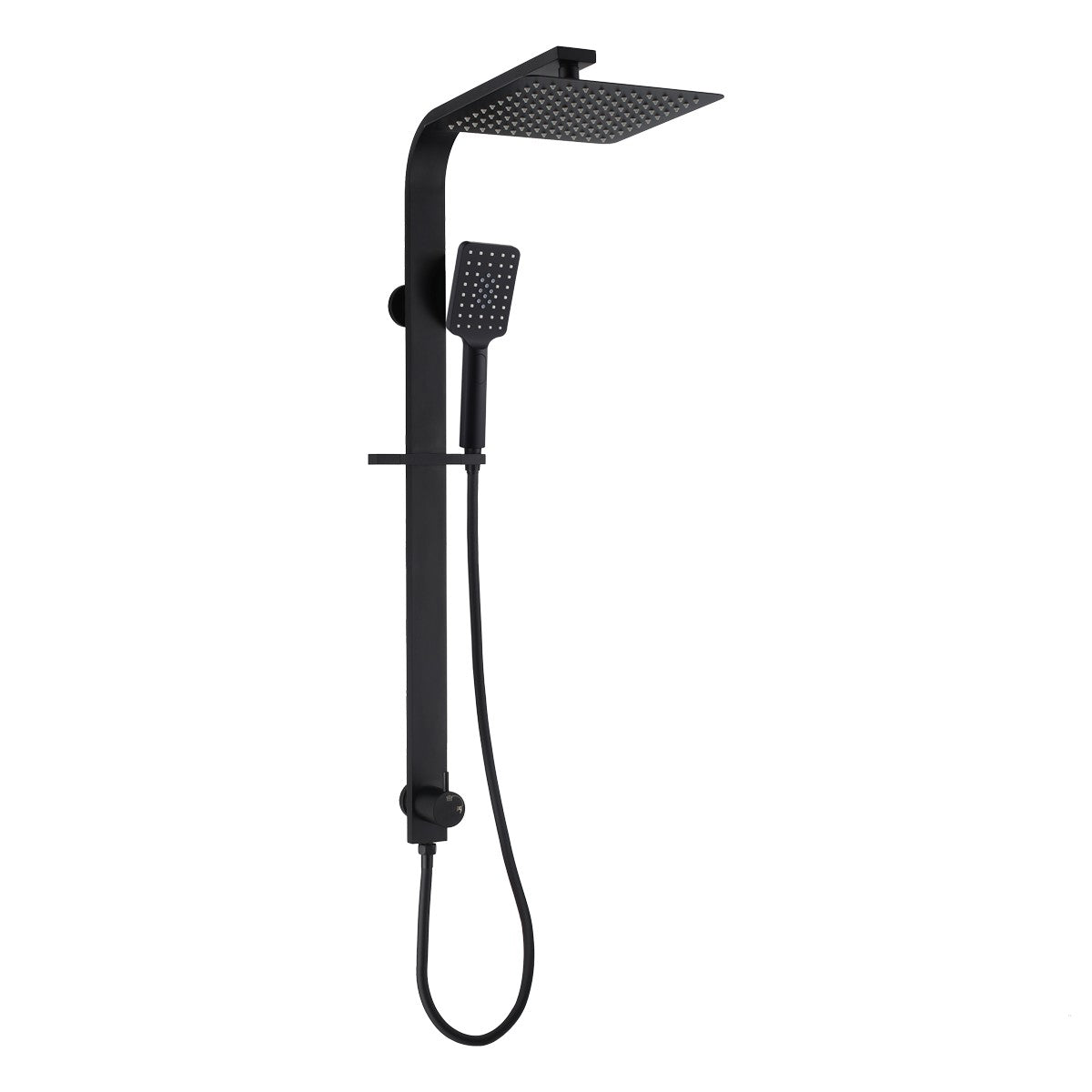 Dual Shower Rail with Rain Fall Head - 'Wide' Square