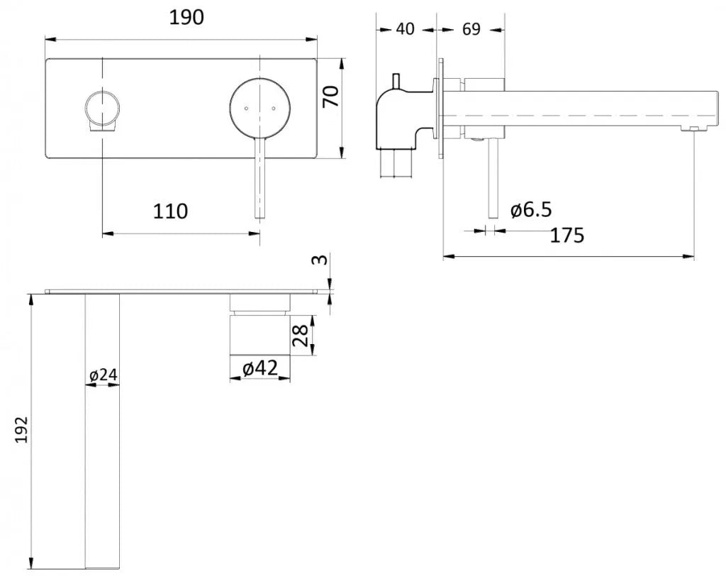Hali Wall-Spout Combo β Straight Spout