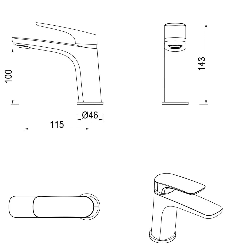Kaza Basin Mixer - Chrome