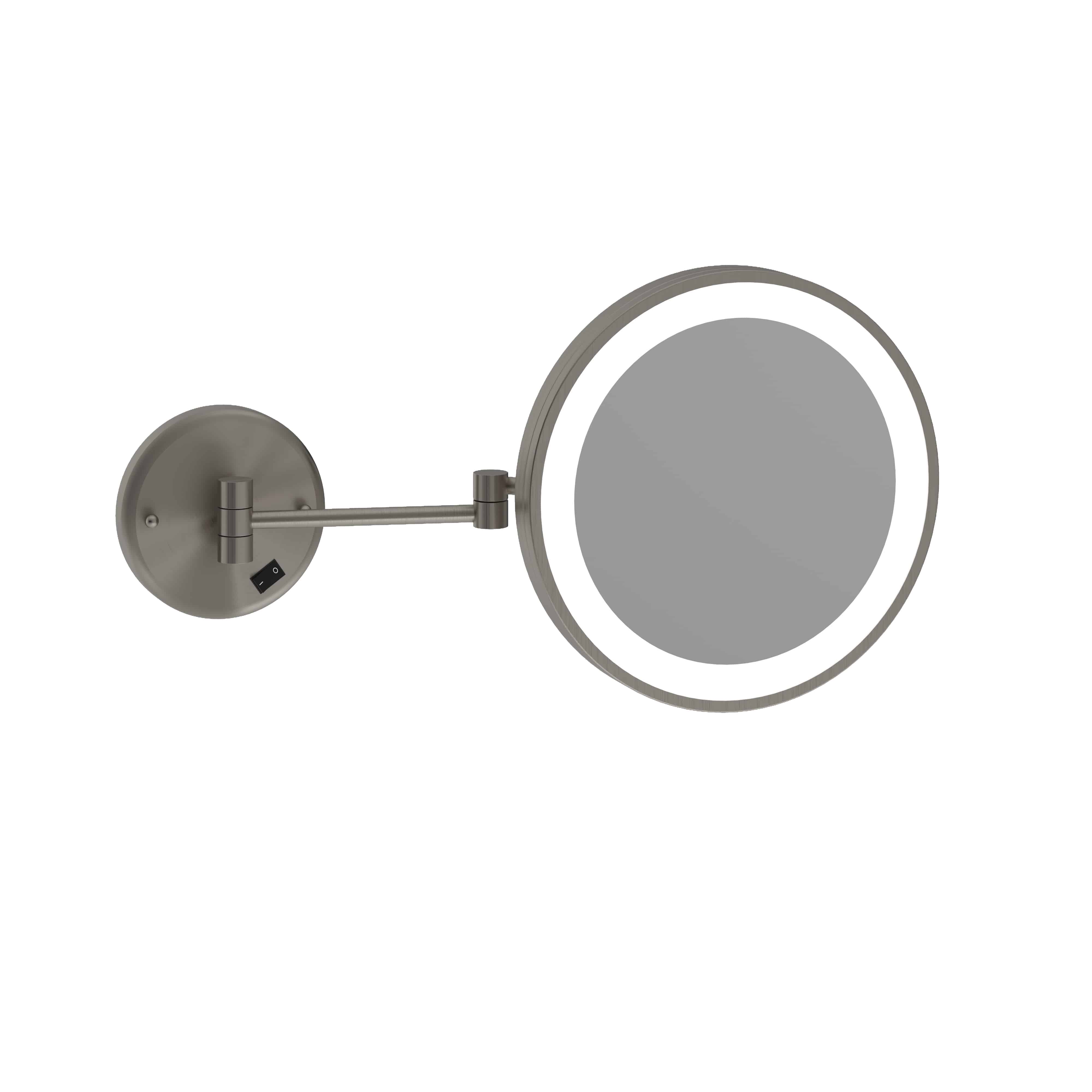 L252CSMCBN 3x Magnification Brushed Nickel Mirror with Light