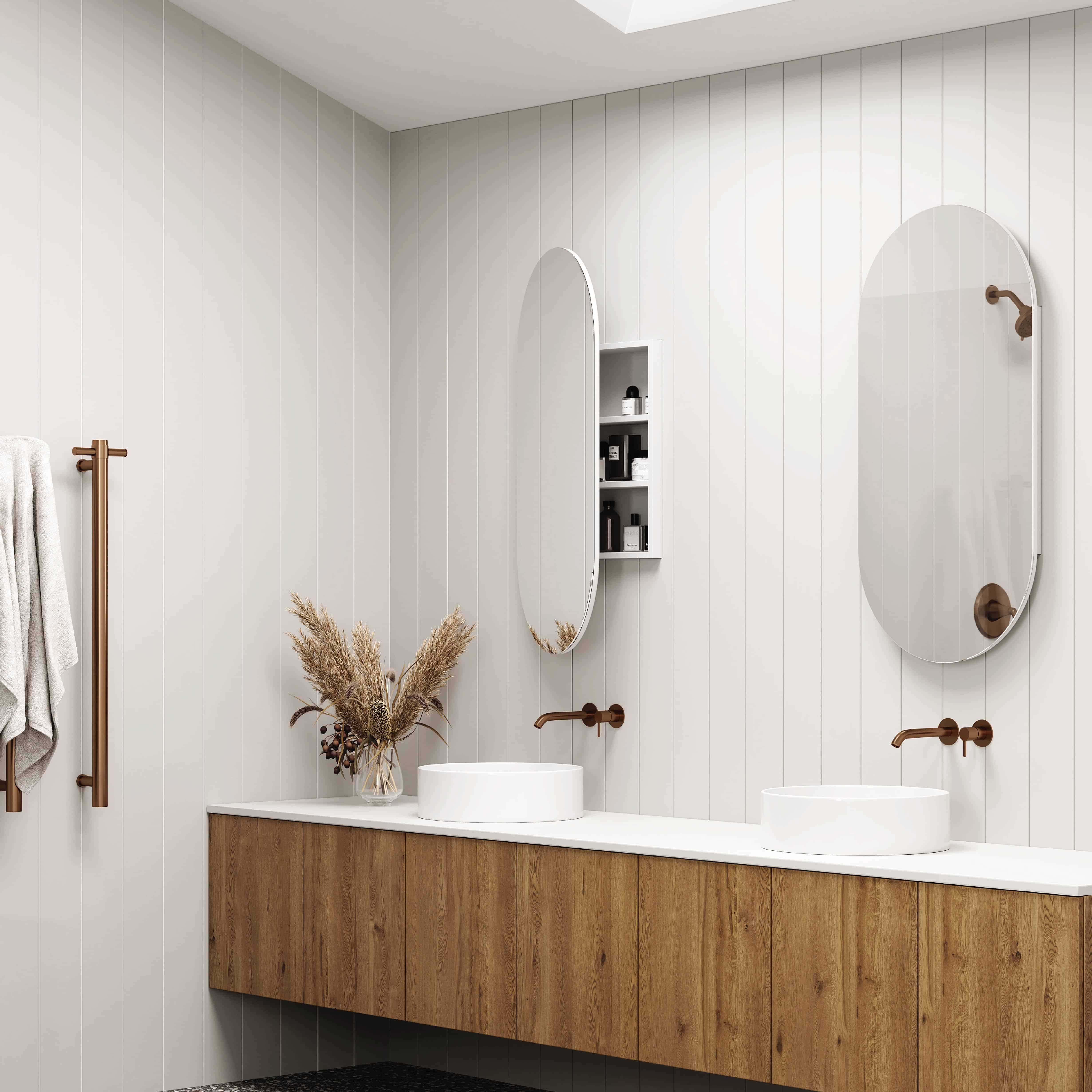 LP5010W Pill White Mirror Cabinet
