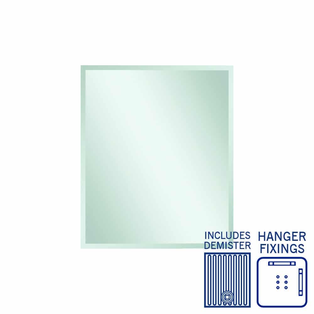 MS9075HND Rectangle 25mm Bevel Edge Mirror with Demister