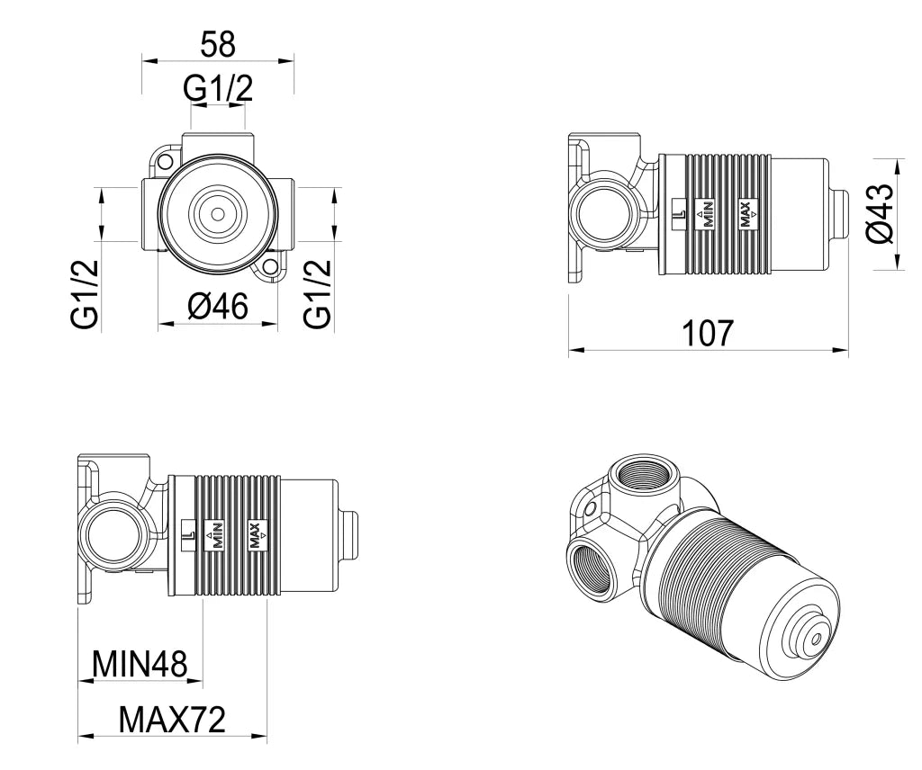 Lantra Shower Mixer – Oval Plate – TRIM KIT ONLY