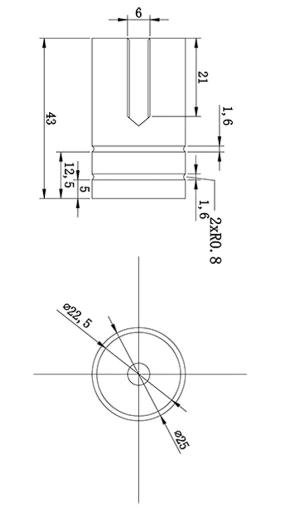 Shower Screen Handle Round Slotted