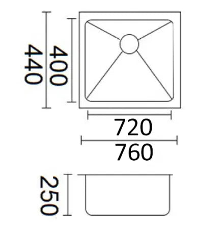 Luminare Sink 760 x 440mm β Single Bowl