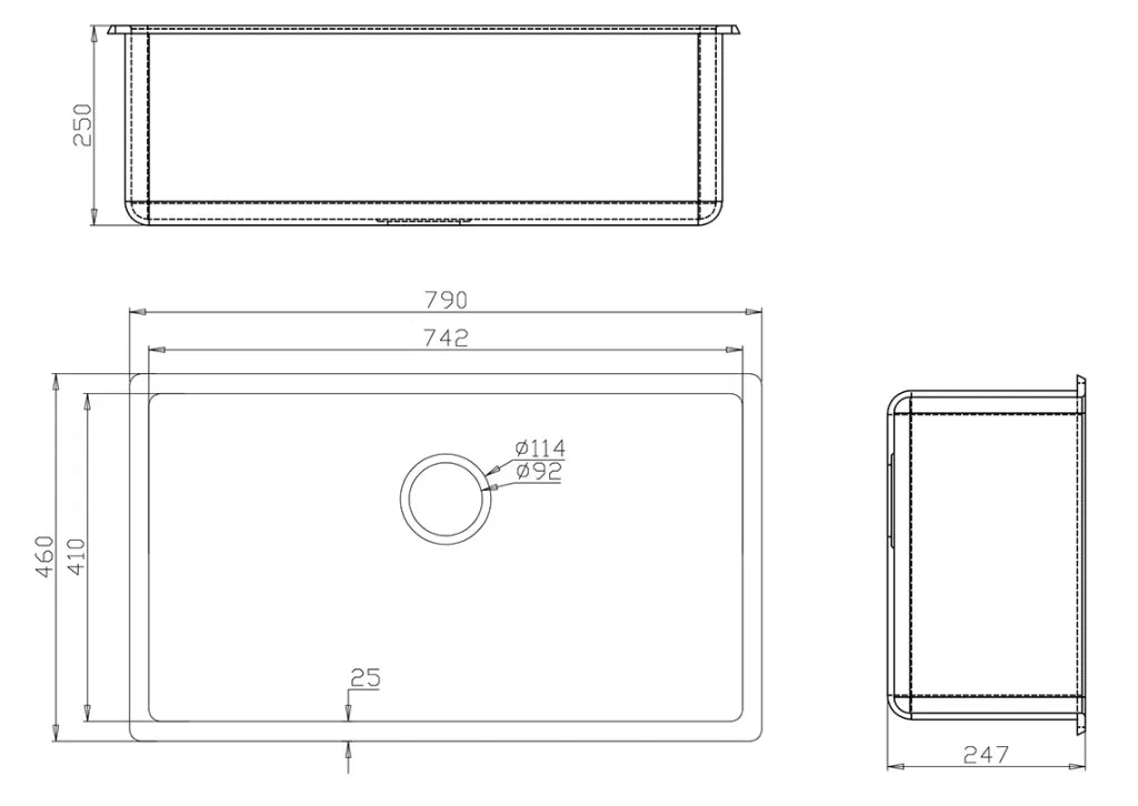 Fomos Sink 790 x 460mm β Single Bowl