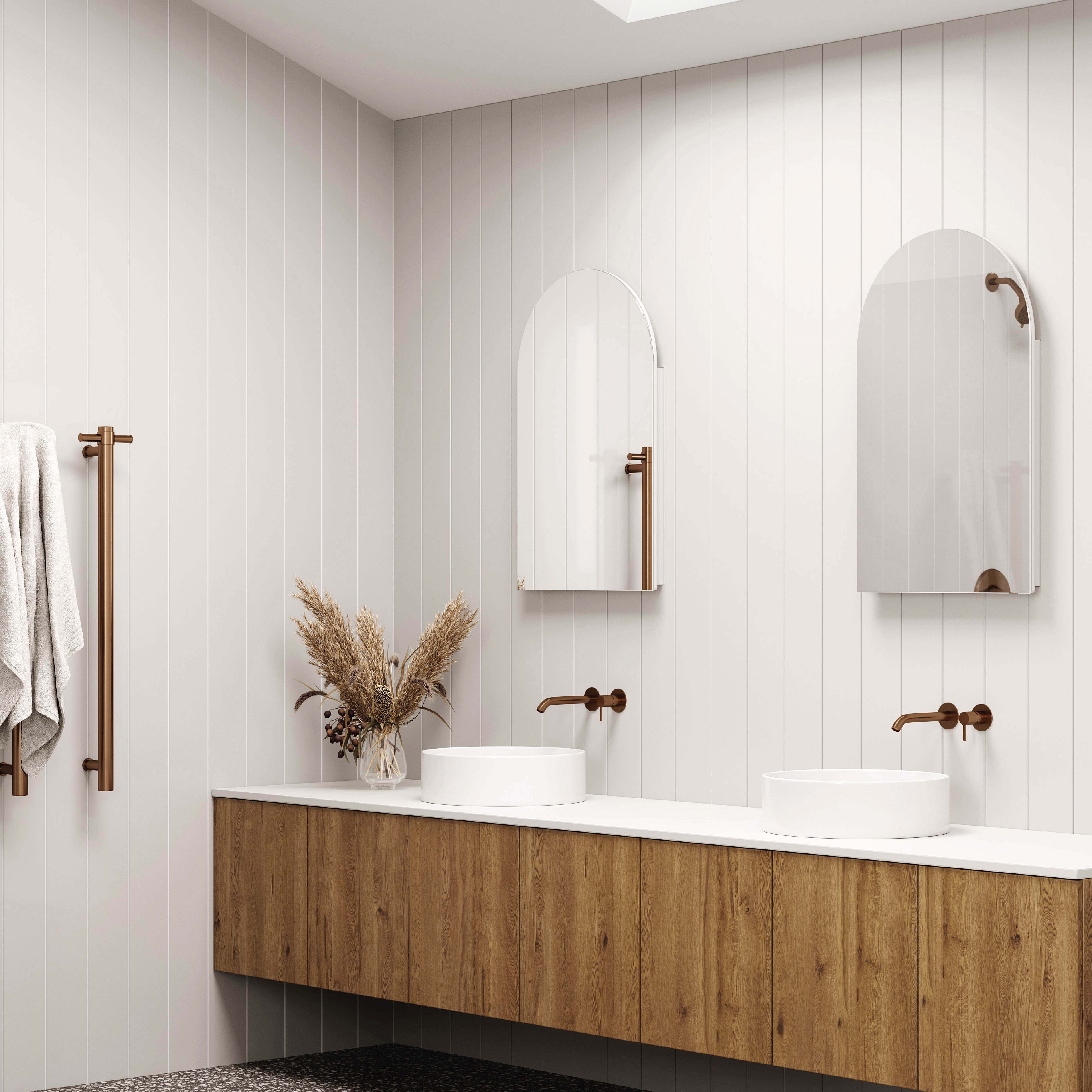 VC5080W Arch White Mirror Cabinet