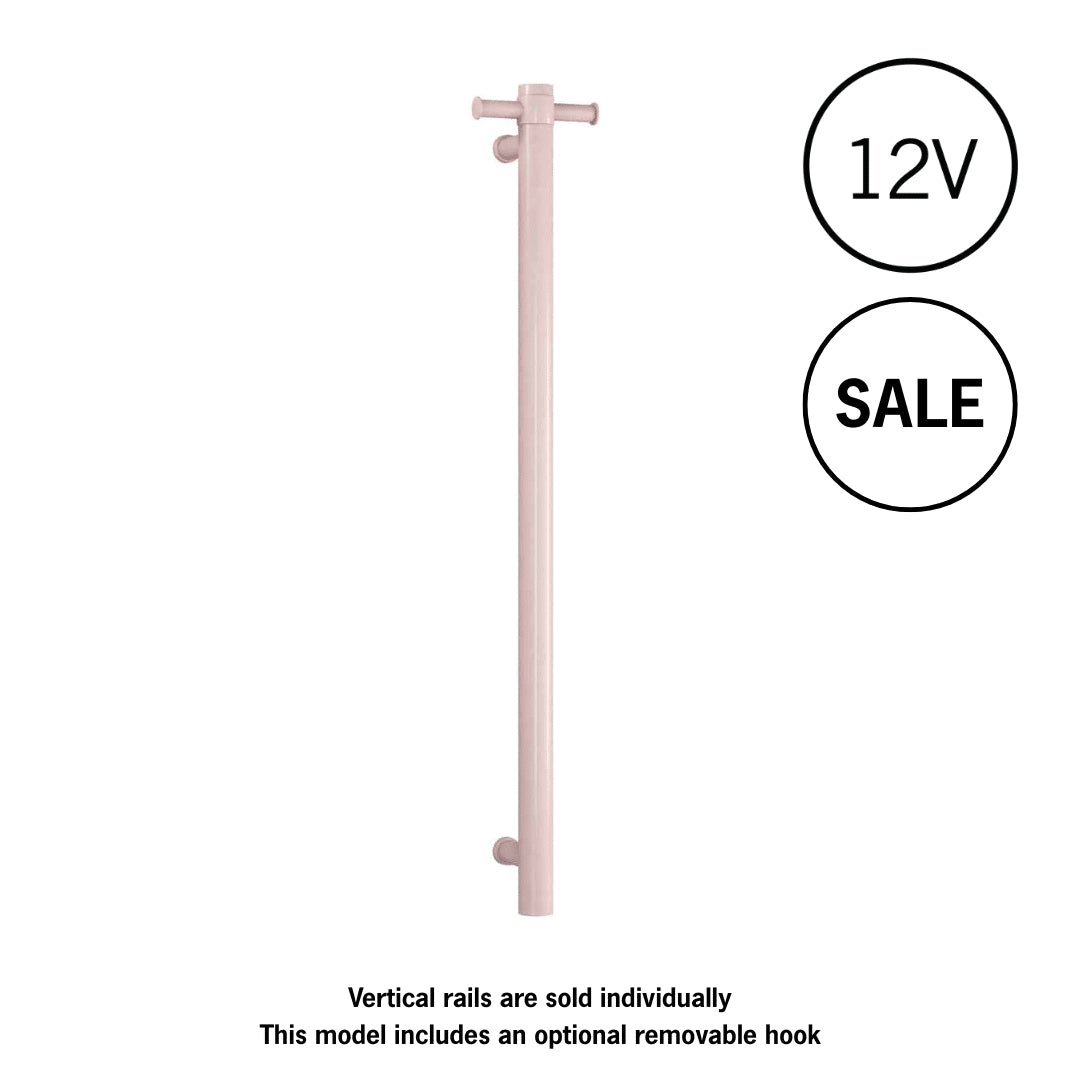 VSH900HMW Matt White Round 240Volt Vertical Single Heated Rail