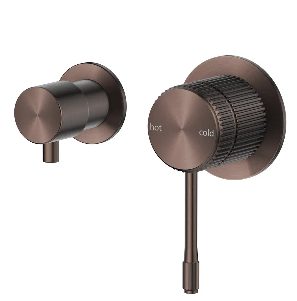 Mica Fluted Shower Mixer Diverter β Sideways - Black