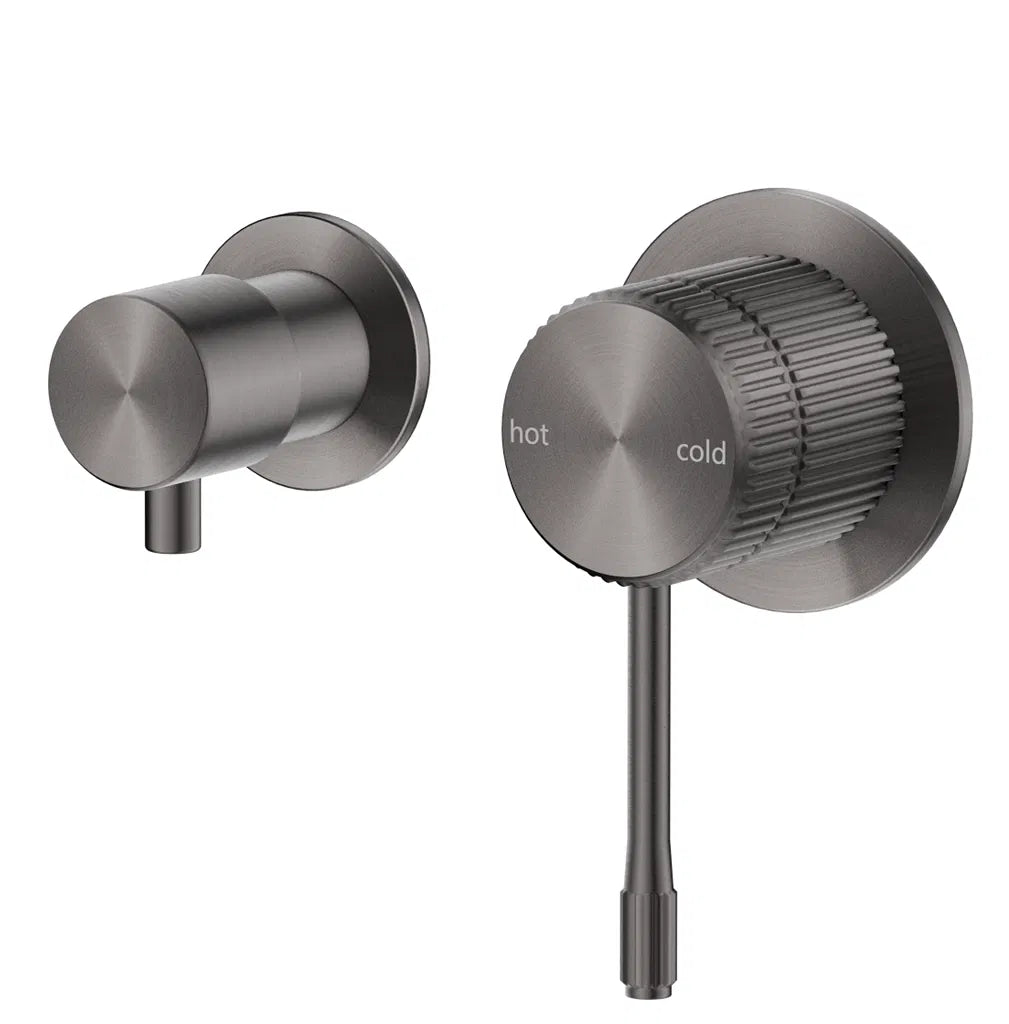 Mica Fluted Shower Mixer Diverter β Sideways - Black
