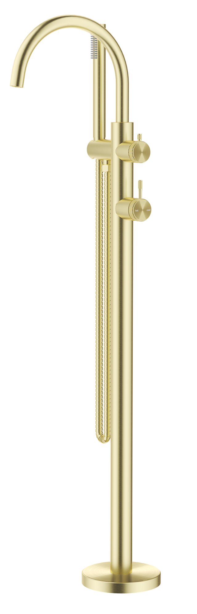 Mica Fluted Freestanding Bath Mixer with Hand Shower