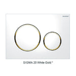 Sigma 20 White Gold — Round Dual Flush Button