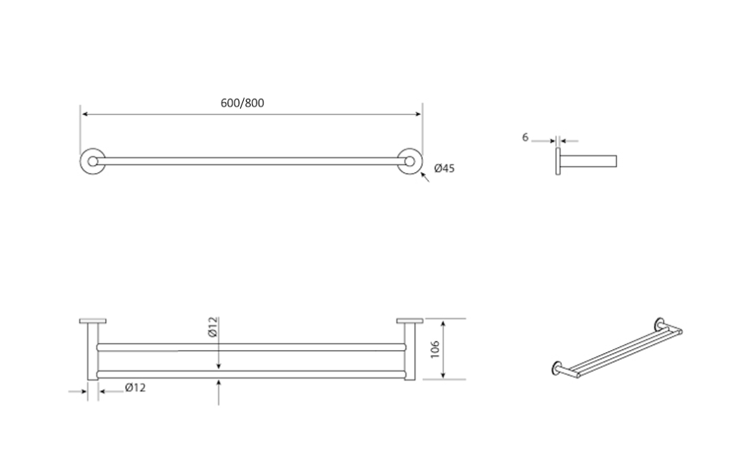 Mica Double Towel Rail