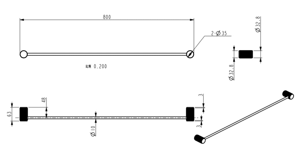 Mica Fluted Single Towel Rail