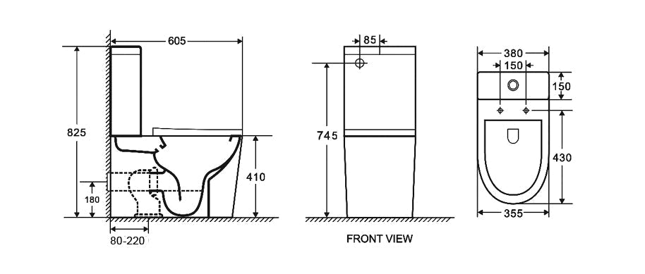 T2149A-R — OSLO Rimless Toilet Suite