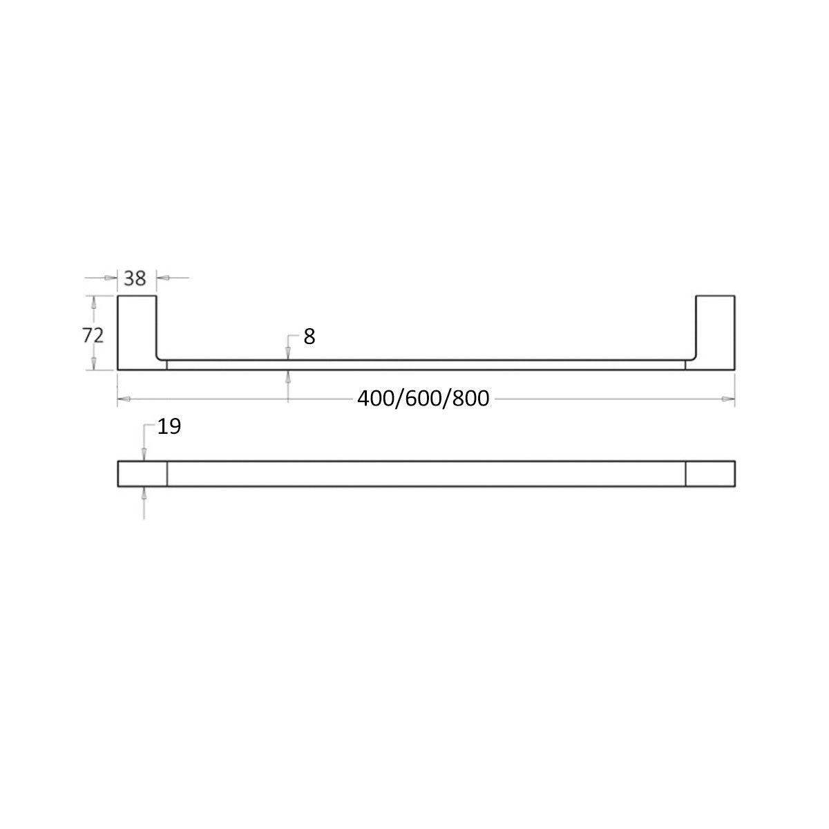 'Milos' - Single Towel Rail- Pradus