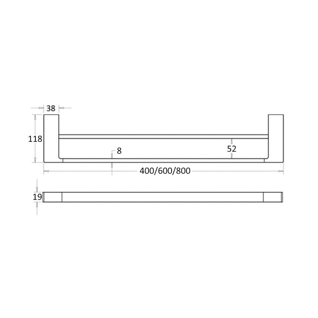 'Milos' - Double Towel Rail- Pradus