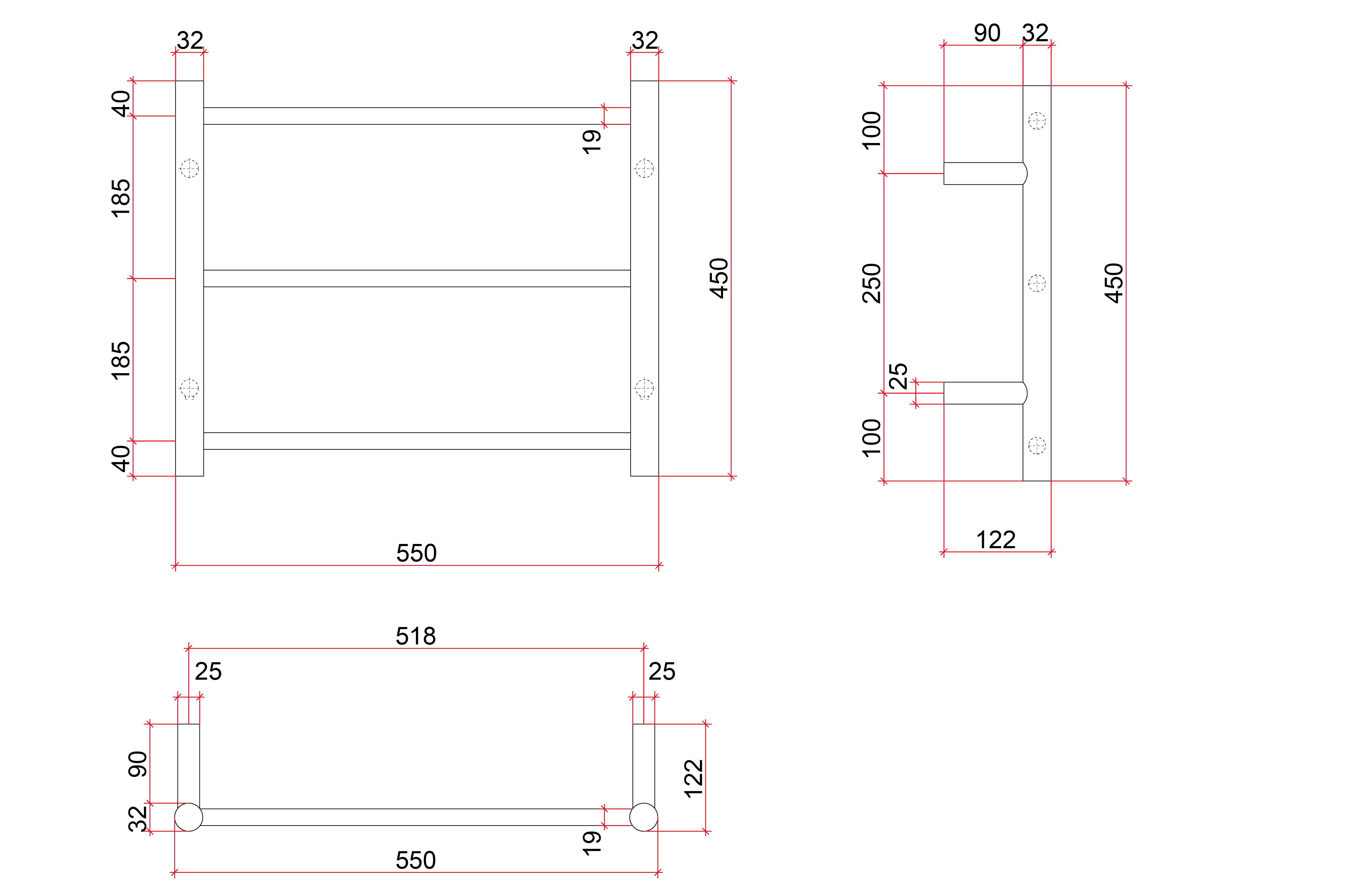 BS24M Straight Round Polished Budget Heated Towel Rail