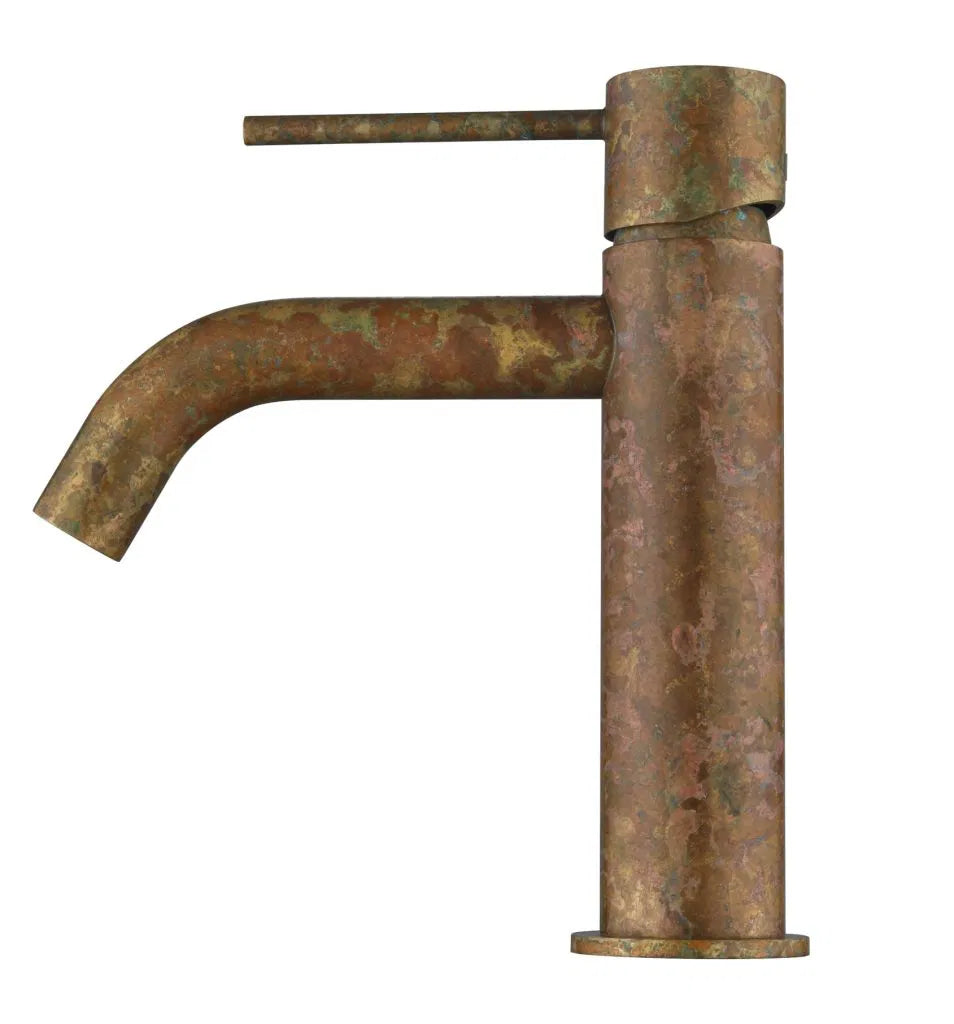 LVB Mica Basin Mixer – Curved Spout - Living Brass