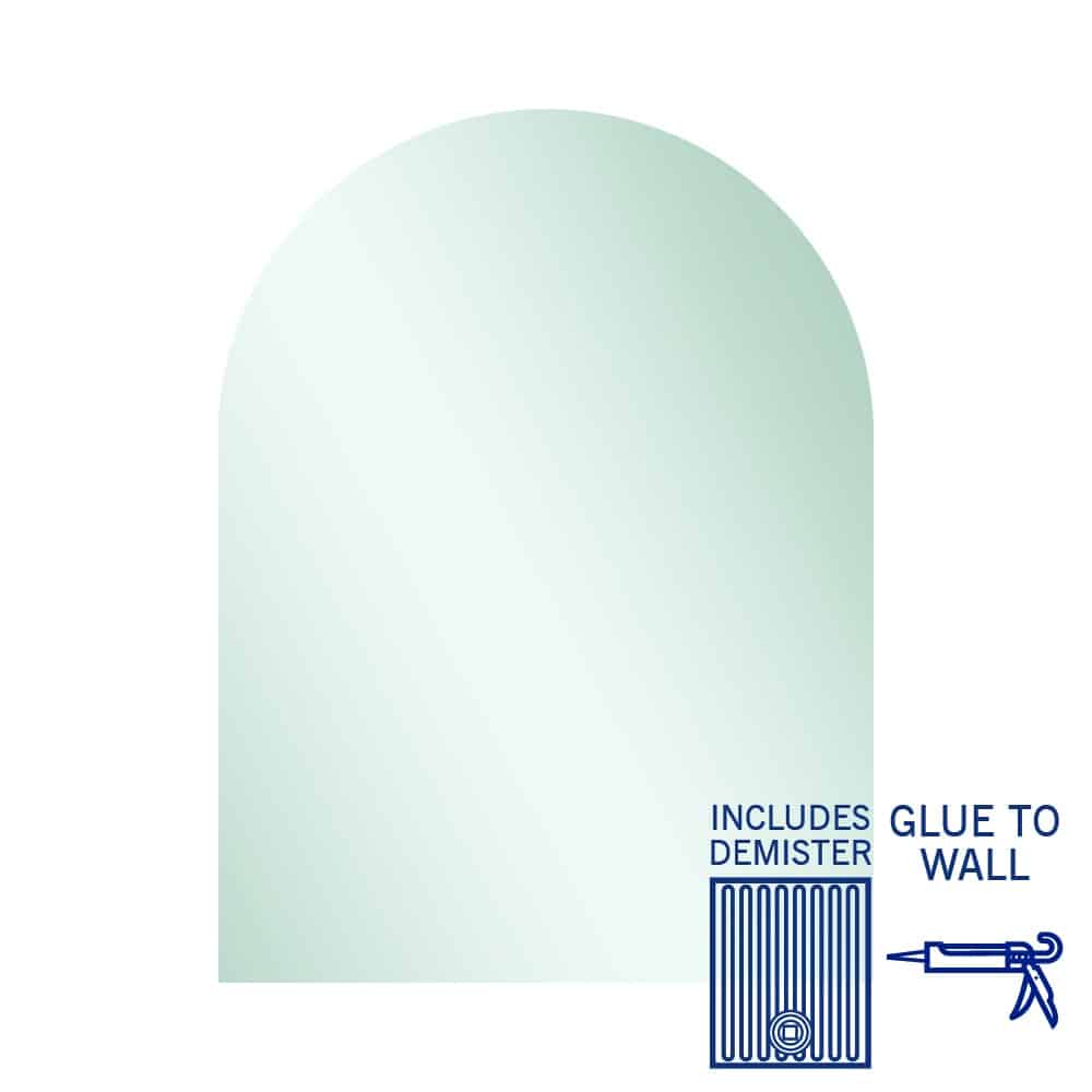 AC5080HND Church Shape Polished Edge Mirror with Hangers including demister