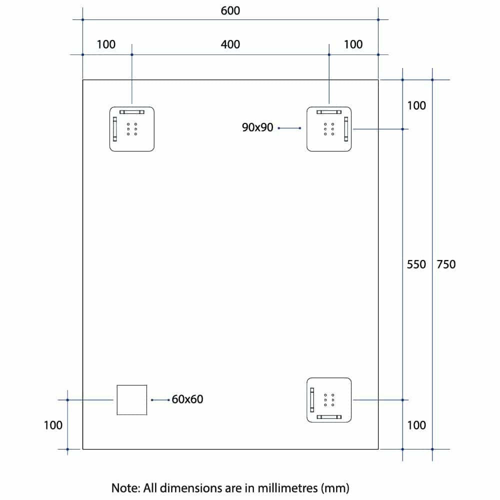 JS6075HND Rectangle Polished Edge Mirror with Demister