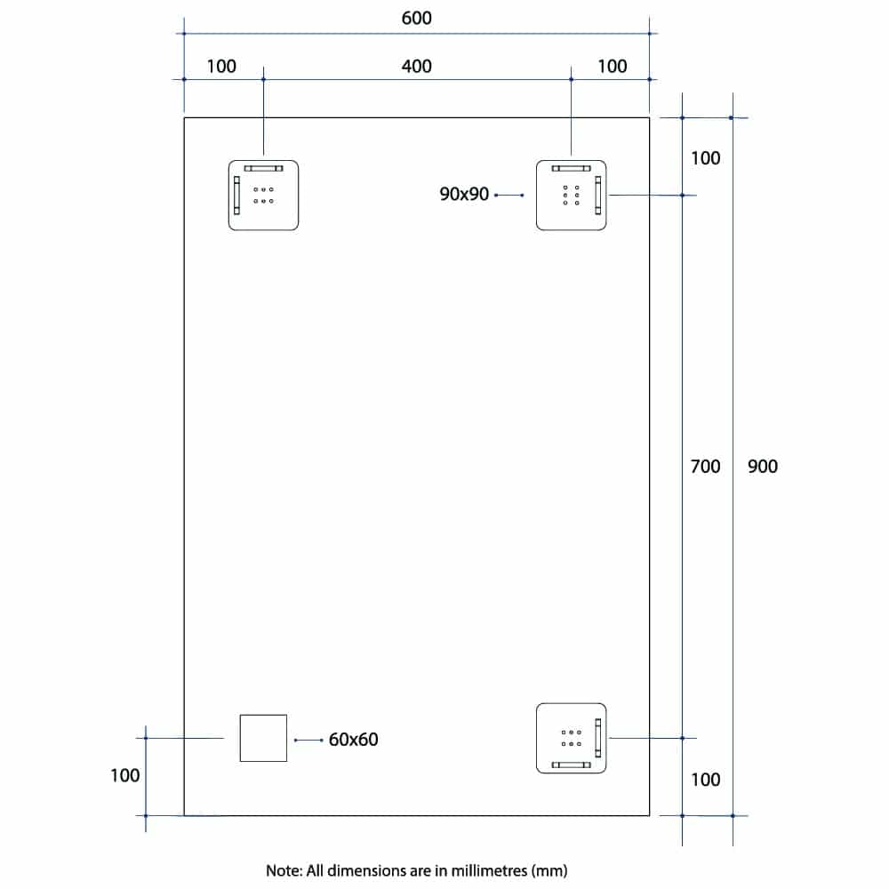 JS6090HND Rectangle Polished Edge Mirror with Demister