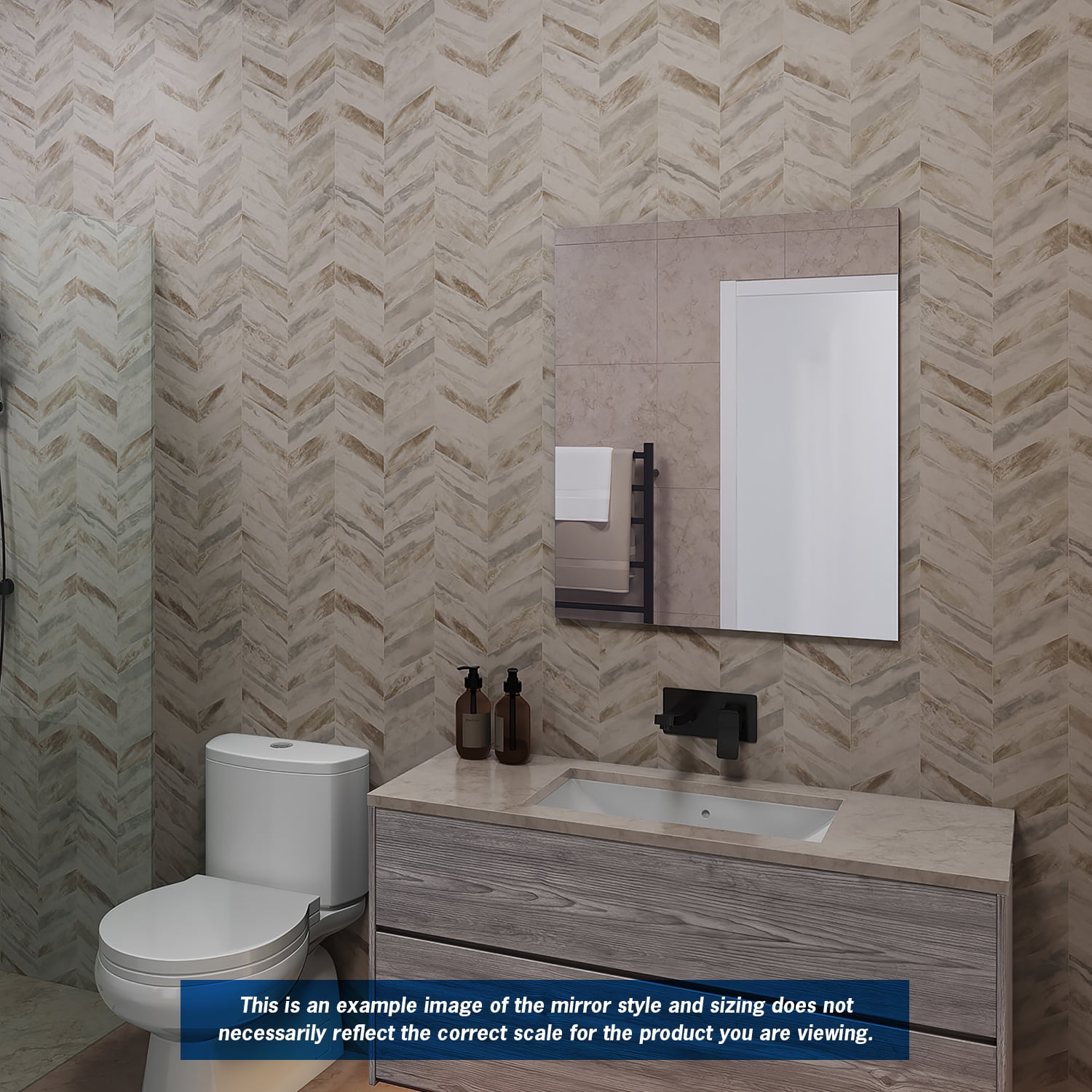 JS7575HND Square Polished Edge Mirror with Demister