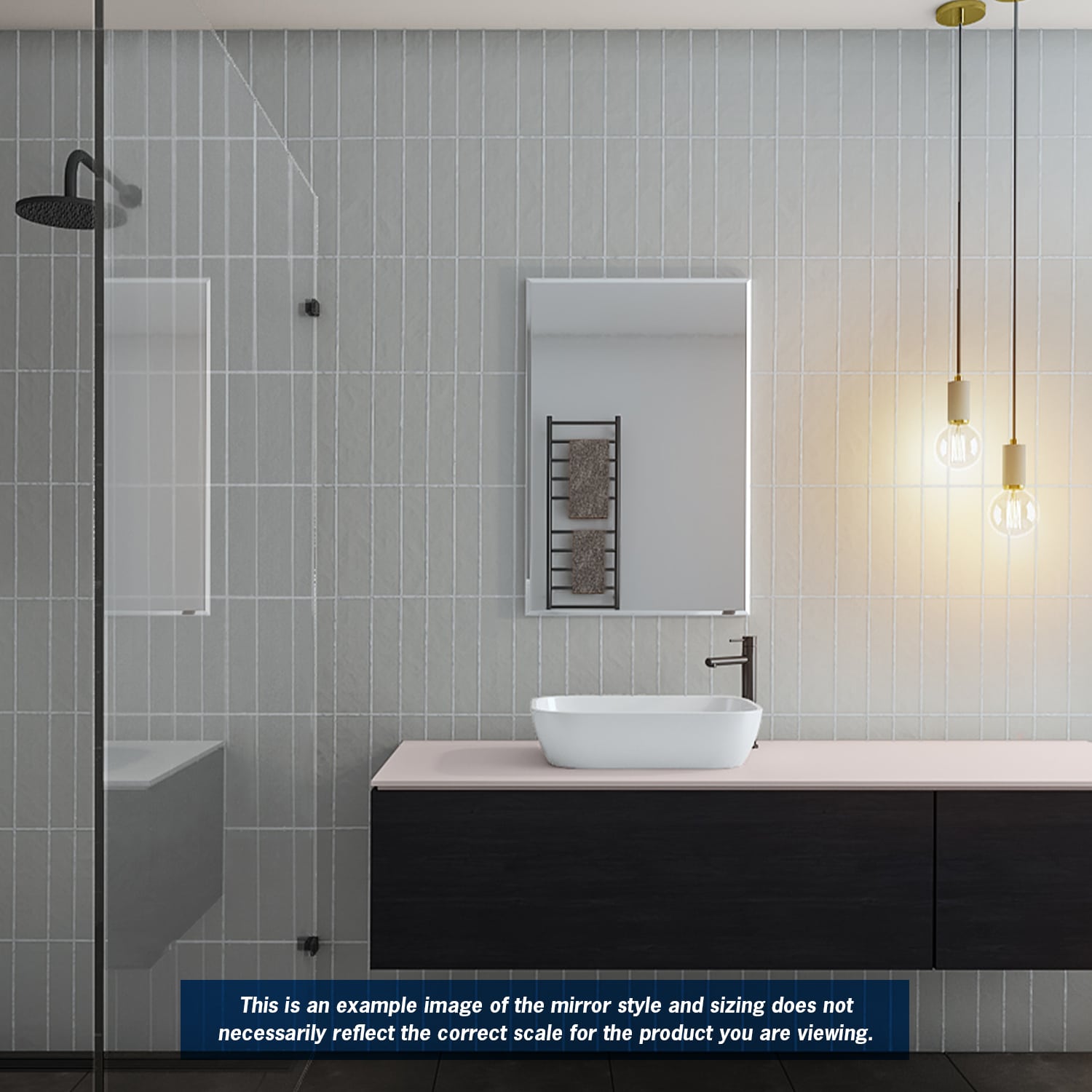 MS6090HND Rectangle 25mm Bevel Edge Mirror with Demister