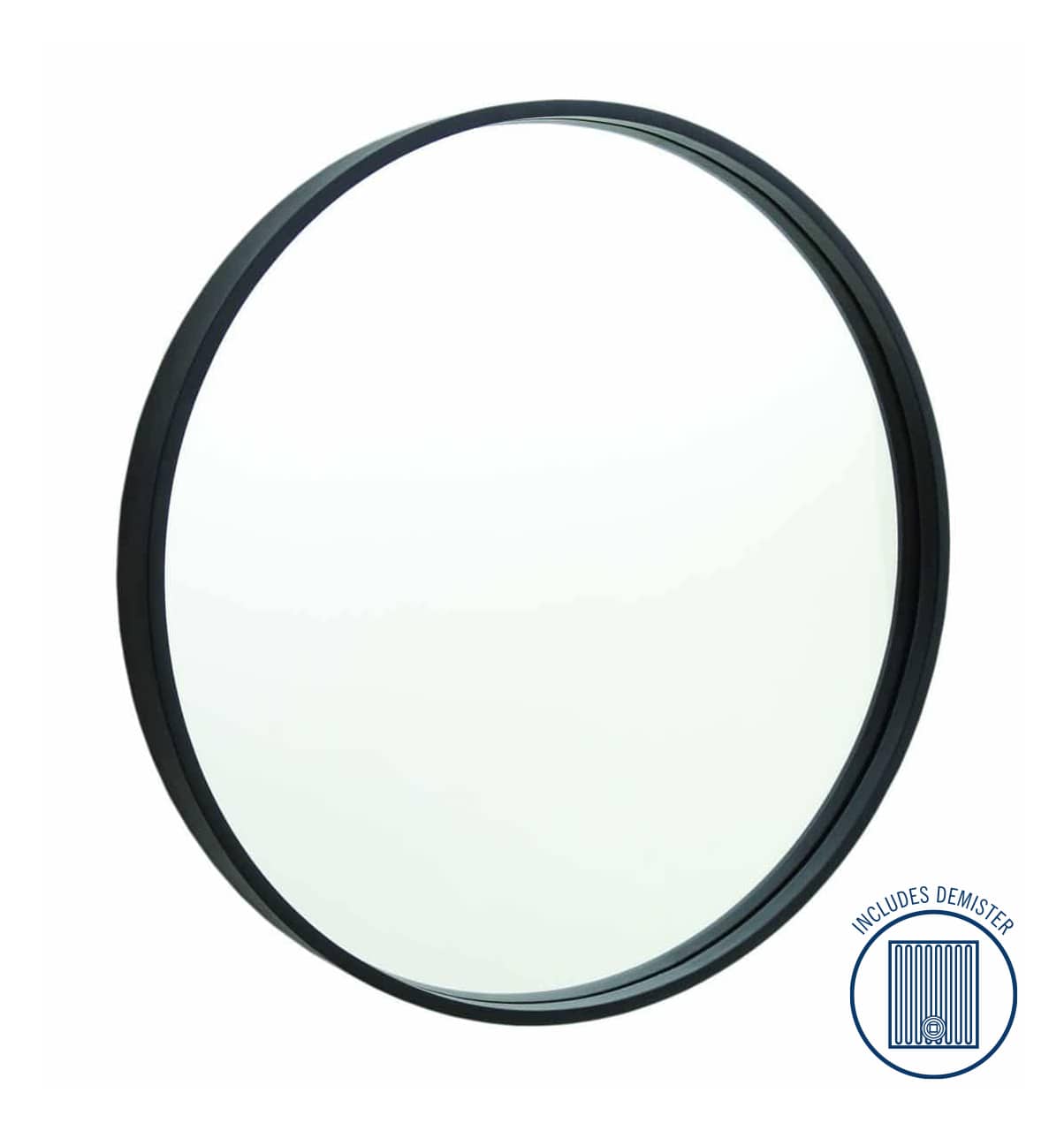 BMR60BFD Round Black Frame Mirror with Demister