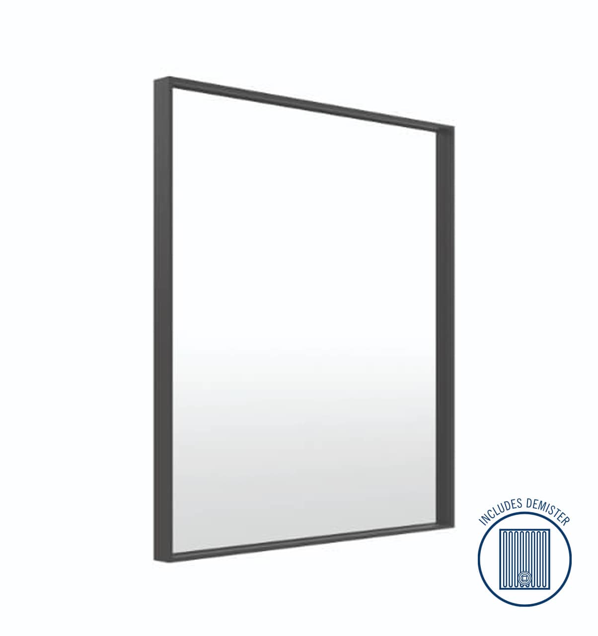 BMS759BFD Square Black Frame Mirror with Demister