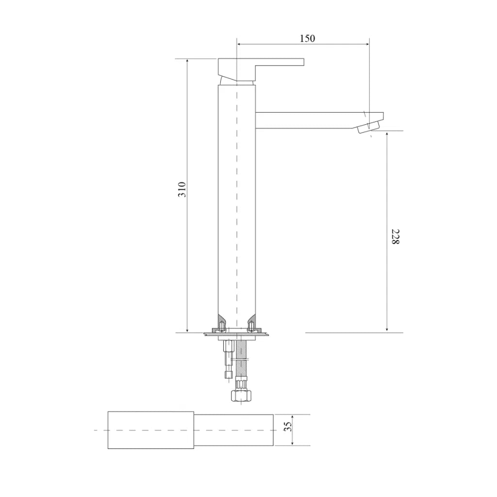 Deko Tall Basin Mixer - Chrome