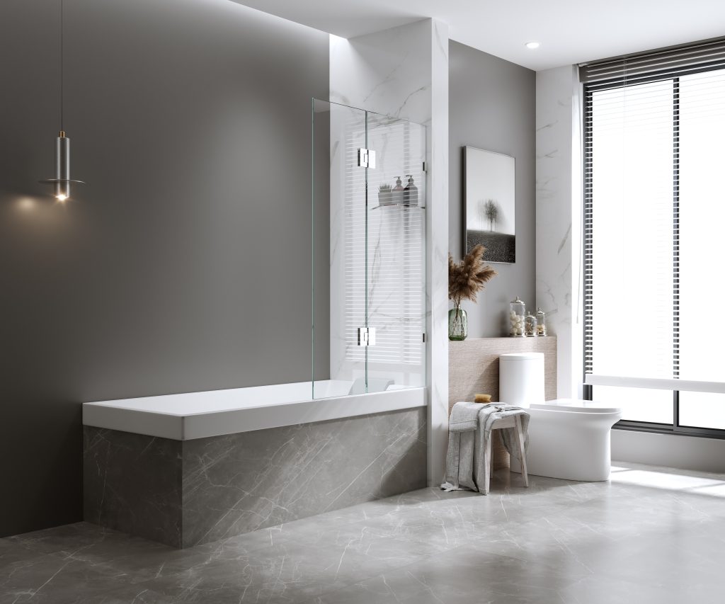 Fully-Frameless Over-Bath Fixed & Swing - Liana