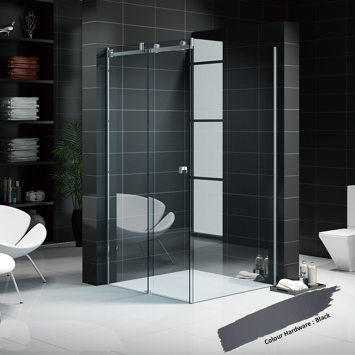 Custom Fully Frameless - Sliding Shower Screen - Front and Return - Multiple Sizes