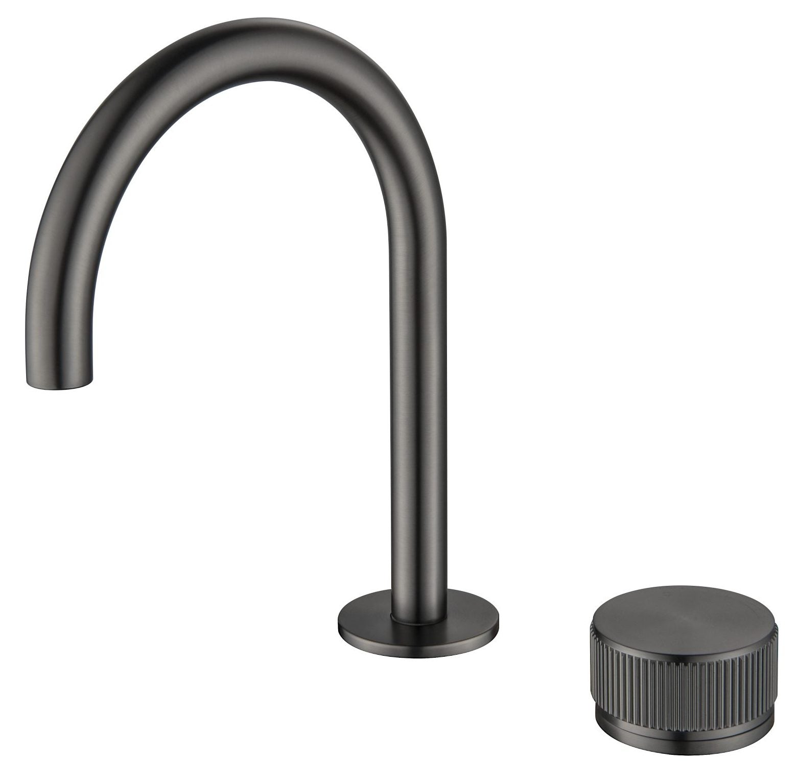 Mica Fluted Gooseneck Hob Basin Mixer Set