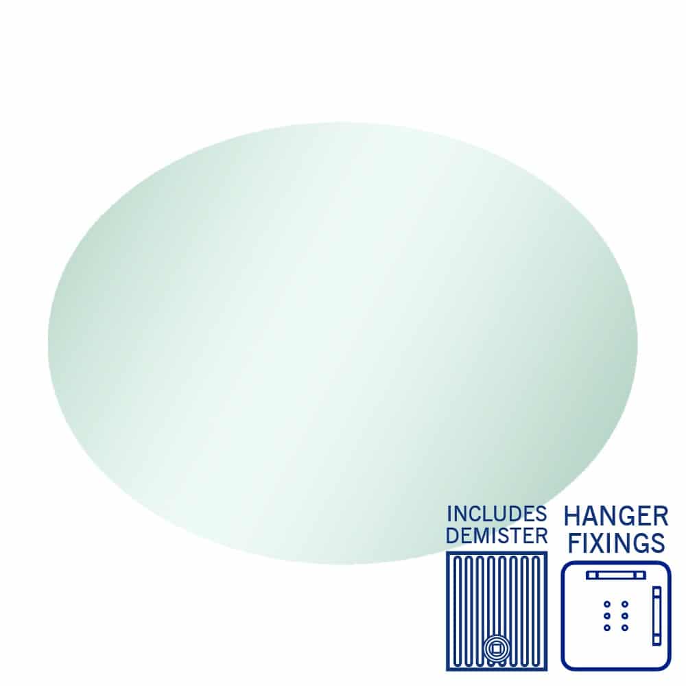 CO6080HND Oval Polished Edge Mirror with Demister