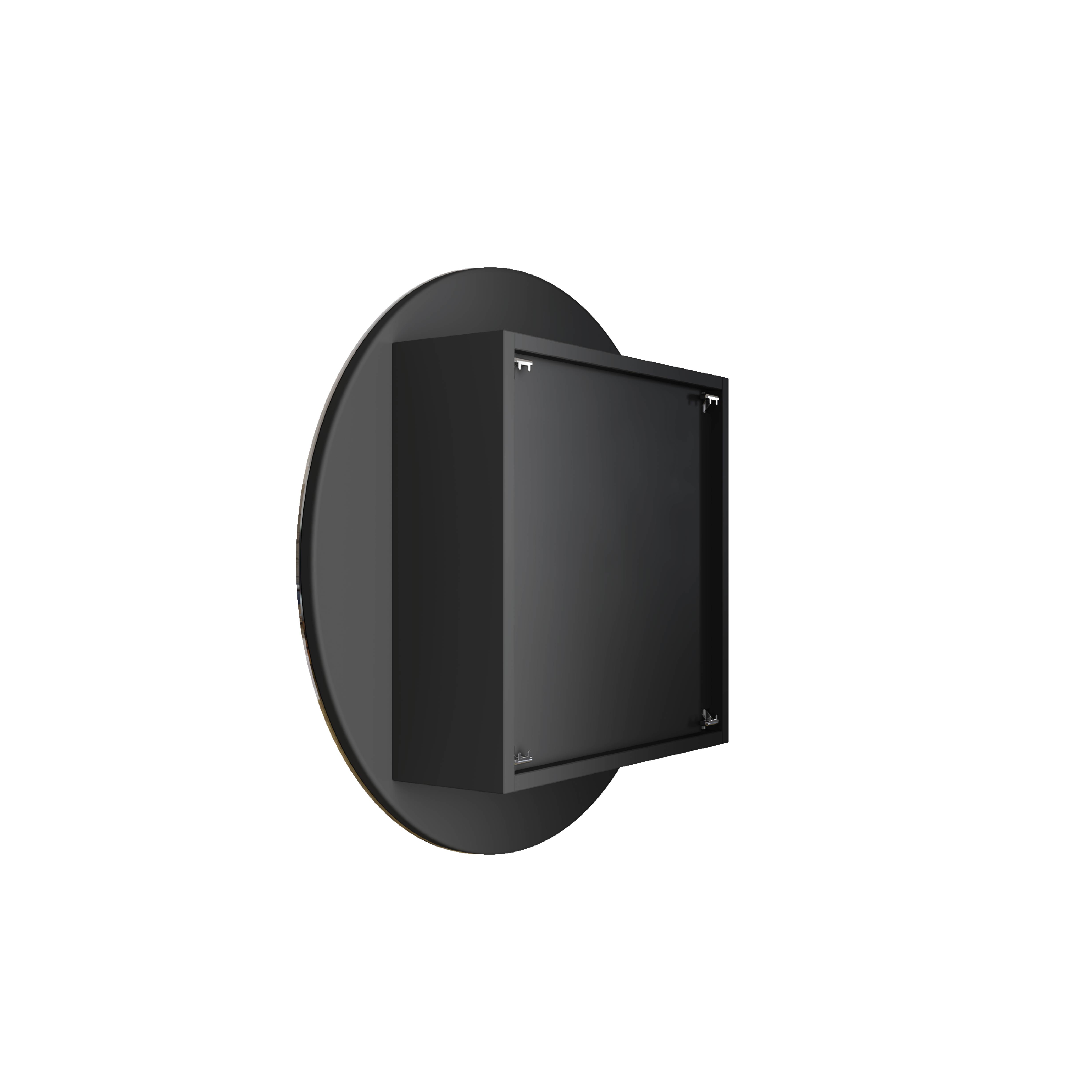 CR6060B Round Black Mirror Cabinet