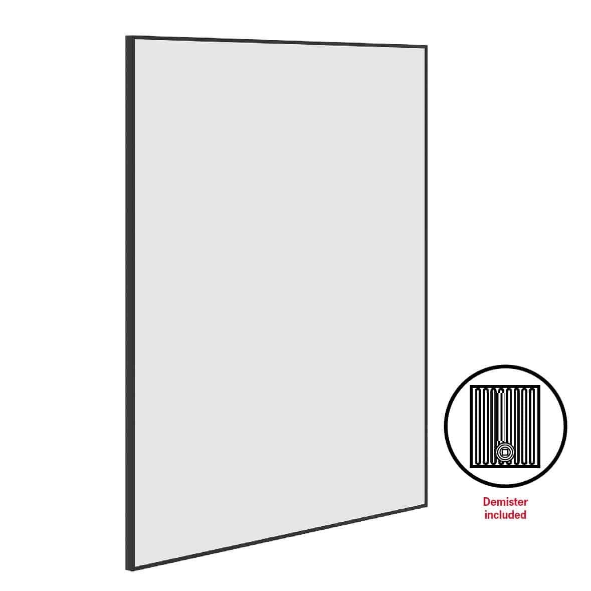 CS9075BD Rectangular Black Framed Mirror Including Demister
