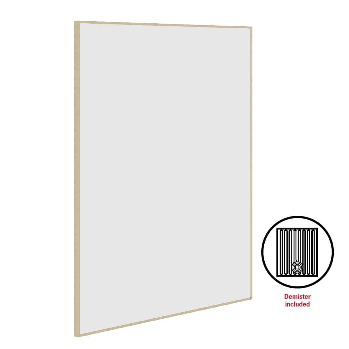 CS9075GD Rectangular Gold Framed Mirror Including Demister