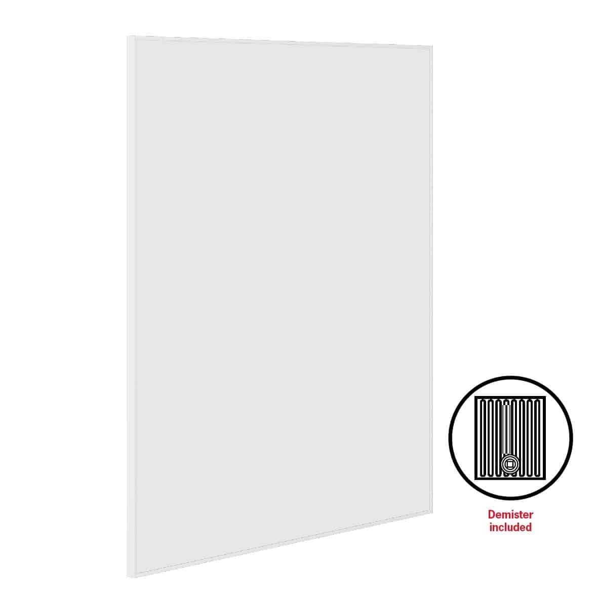 CS9075WD Rectangular White Framed Mirror Including Demister
