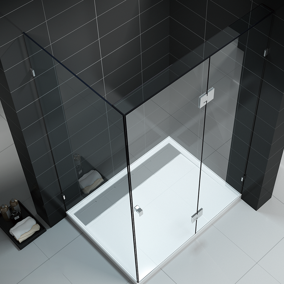 Custom Fully Frameless Shower Screen - Front and Return - Multiple Sizes