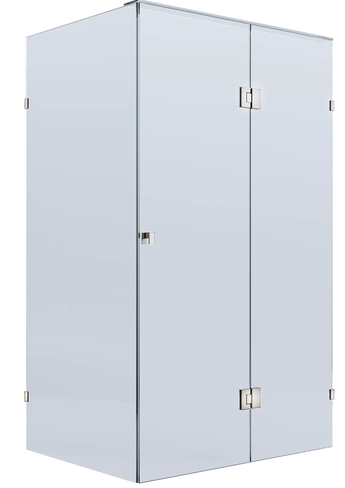 Fully-Frameless - Pivot - Front & Return - Chrome - Valentina