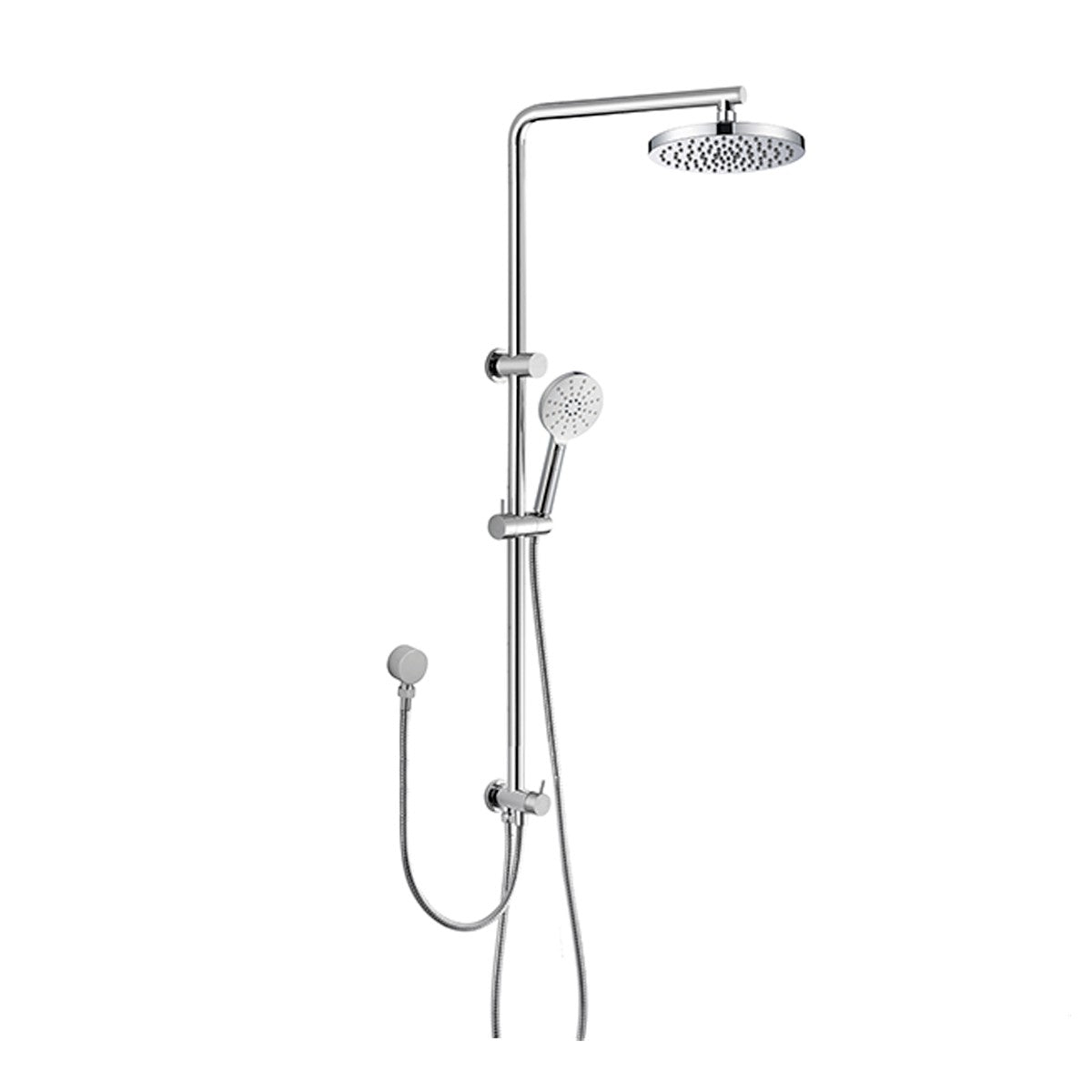 Dual Shower Rail with Rain Fall Head - Round