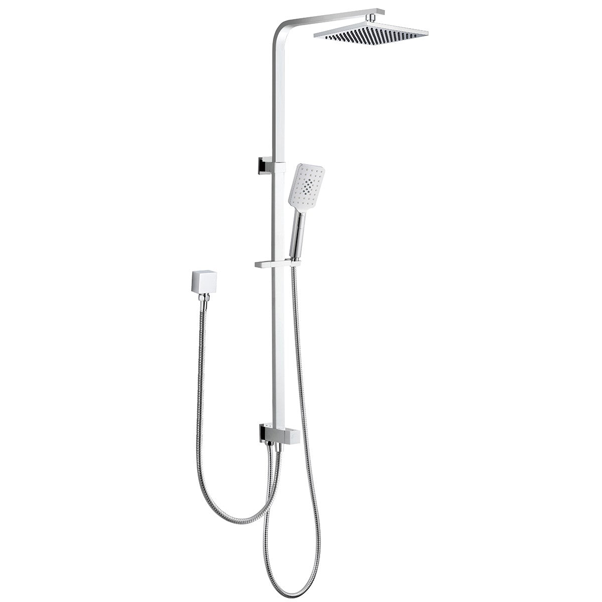 Dual Shower Rail with Rain Fall Head - Square