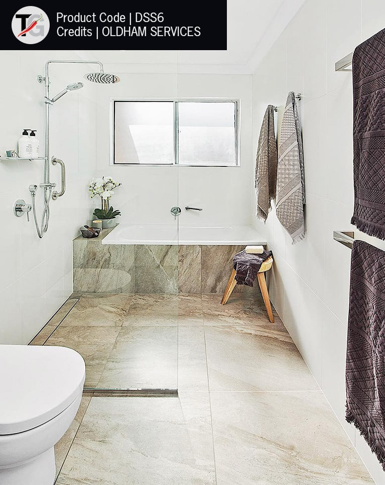 DSS6 Square Single Bar Polished Heated Towel Rail